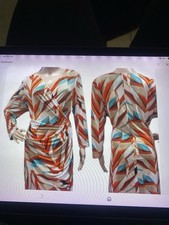 Calvin Klein Women Colorful Printed Long Sleeves Knee Length Dress 14