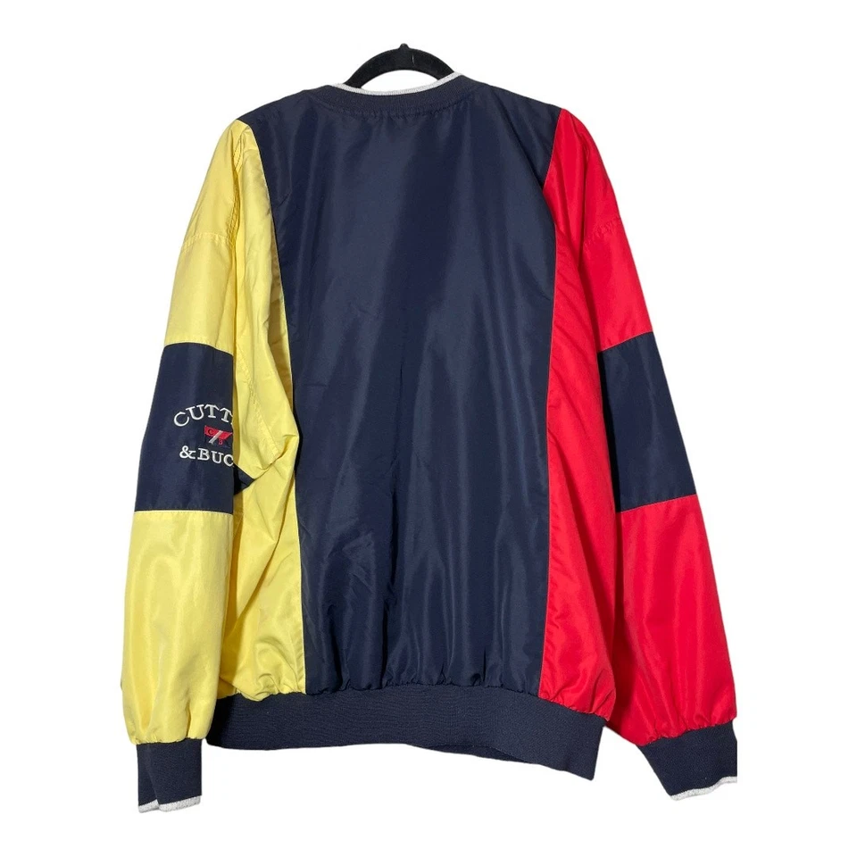 Cutter & Buck Vtg color block pullover jacket Retro Mens Large Blue Red Yellow - Image 2 of 4