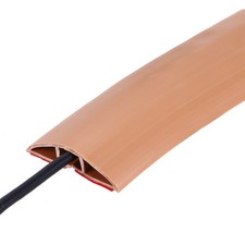 Floor Cord Cover 4ft, Extension Cord Hider for Floor Cable Management Brown