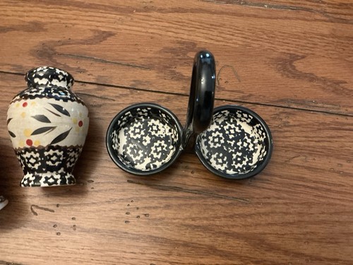 Porcelain Salt & Pepper Shakers with Handled Carrier by Temp-tations LLC - Picture 5 of 5