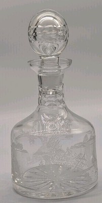 Vintage Edinburgh Crystal Scottish Game Birds Spirit Decanter Flawless!!!