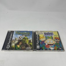 Lot of 2 PS1 Games Rugrats Search for Reptar Shrek Treasure Hunt