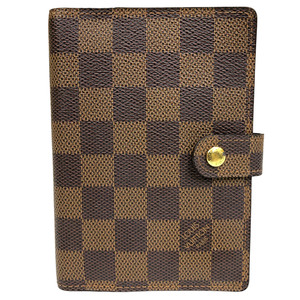 Auth Louis Vuitton Agenda PM Notebook Cover Damier Day Planner Cover R20700