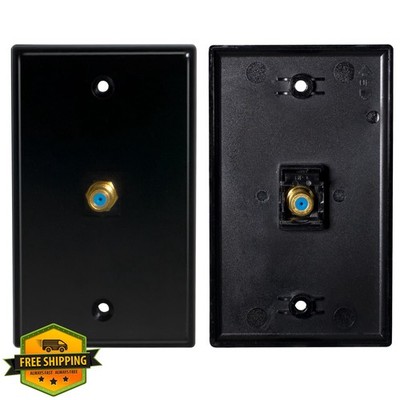 HUIXHAO Black 2-Pack Coaxial Keystone Plate