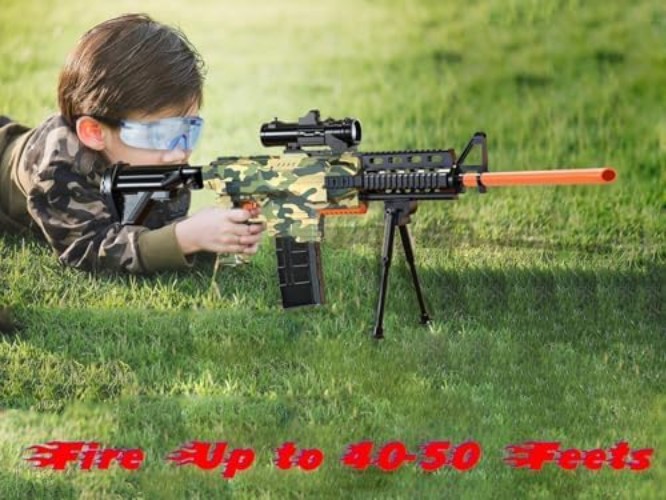 Realistic Automatic Sniper Rifle for Kids, Tactical Vest & 150 Soft Bullets