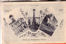 POMIGLIANO D ARCO POSTCARD FP TRAVELLED 1932 GREETINGS 3 VIEWS + STATION