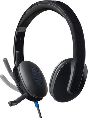 Logitech H540 Kopfhörer mit Mikrofon, Stereo-Headset, Verstellbares Mikrofon mit