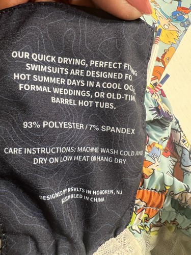 RSVLTS Nickelodeon Swim Trunks Men Sz Medium Blue Multi Lined Spongebobs Rugrats - Picture 10 of 14
