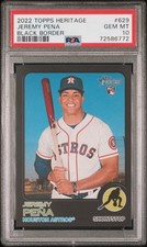 2022 TOPPS HERITAGE BLACK BORDER #629 JEREMY PENA PSA 10