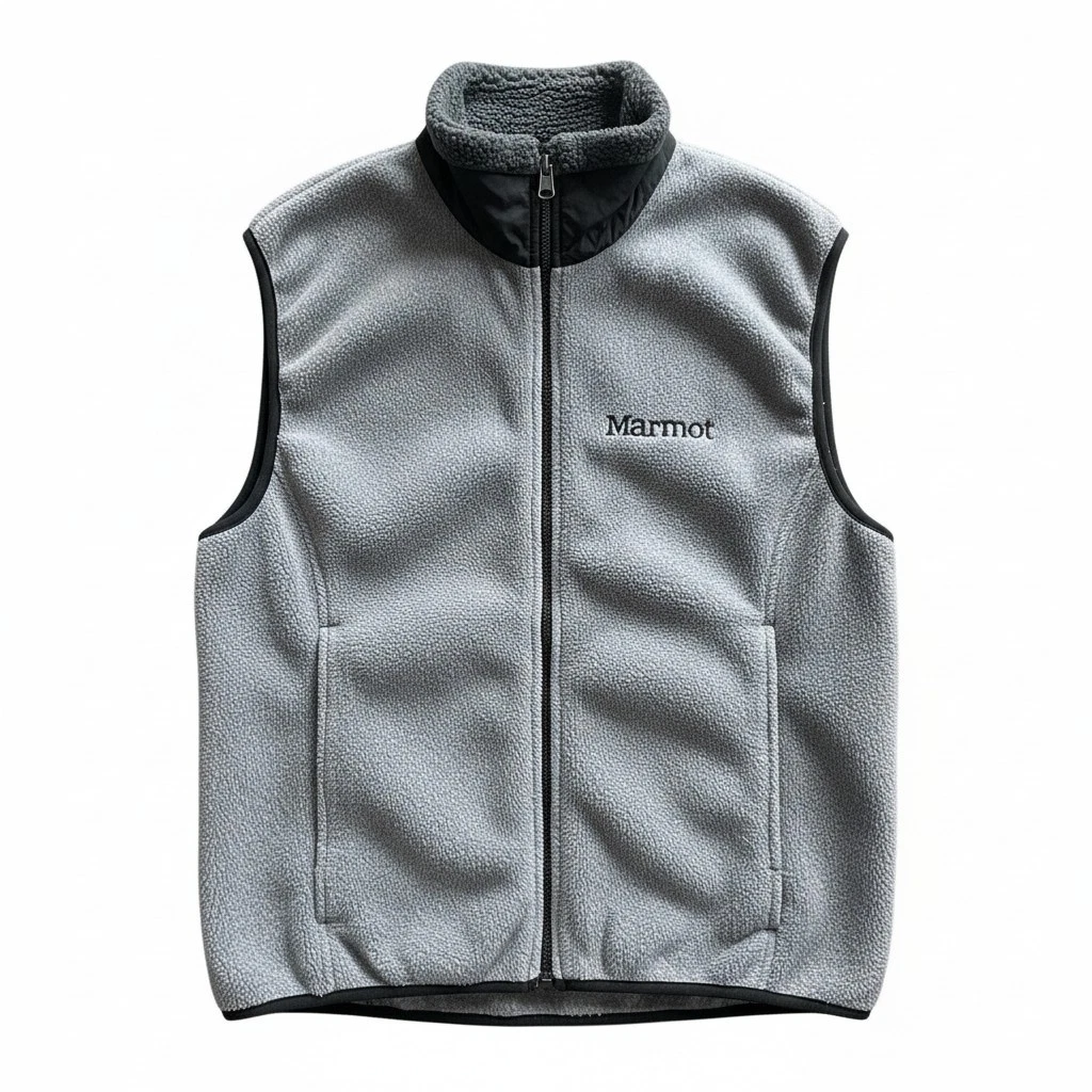 Marmot Fleece Vest Small Full Zip Sherpa Collar Gray Outdoor Gorpcore Men's