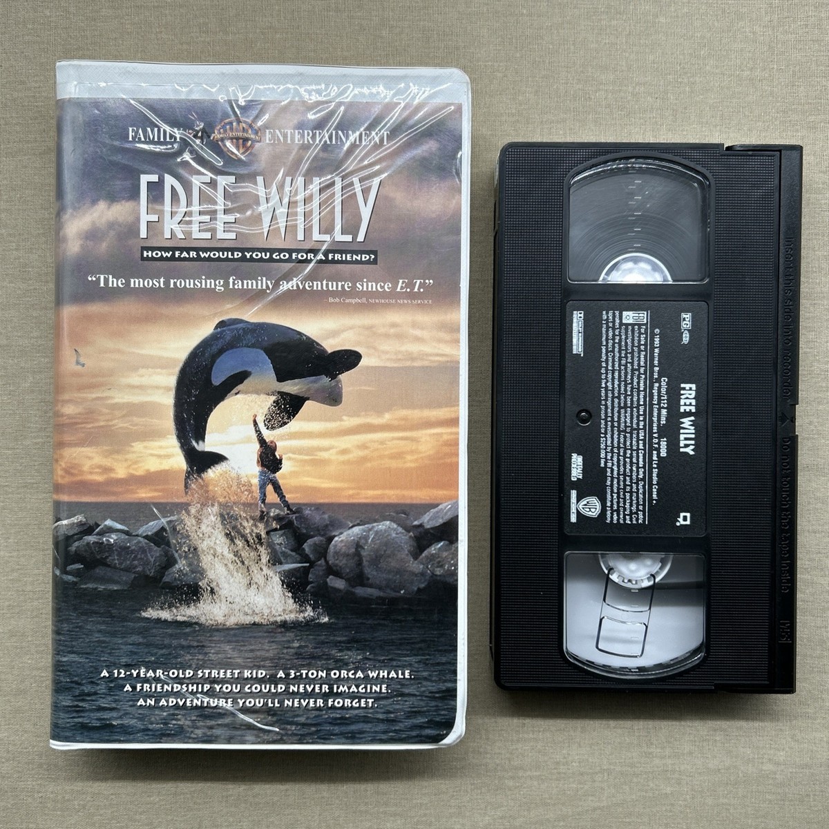 Free Willy (1) (VHS 1993) Orca Killer Whale Adventure Jason James