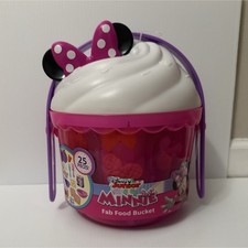 Disney Minnie Mouse Pretend Play Kitchen Set 25 Pieces Pink Bucket with Lid