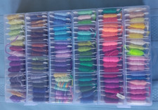 Cross Stitch Floss Lot 113 New  Used Carded Case Numbered Assorted Colors