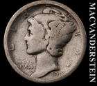 1918-D Mercury Dime- Silver- Scarce Better Date- No Reserve #L6889
