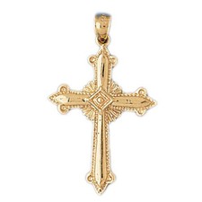 Cross Charm Pendant 14k Gold