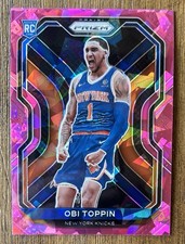 2020-21 Panini Prizm Obi Toppin (RC) New York Knicks Pink Cracked Ice Prizm #280
