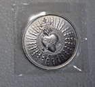 1 OzT. BU Intaglio Mint Sacred Heart W/Cross .999 Fine Silver-Unhandled