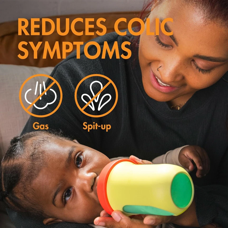 Nursh 8 Oz Anti-Colic Baby Bottles - 100% Silicone - Color Block - 3 Count - Image 4 of 4