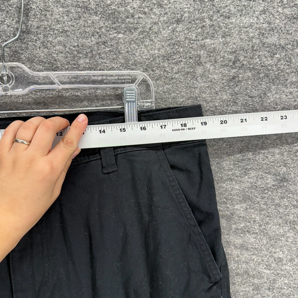 Pantalones Cortos Carga Buffalo Hombres 34 Negros Tiro Medio Bolsillos Frontales Planos Algodón Calce Regular Foto 3 de 4