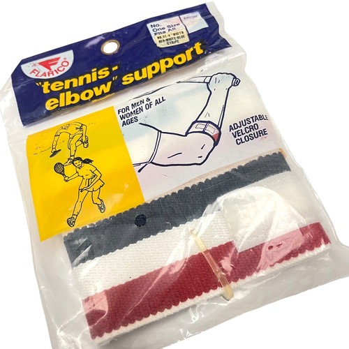Lot of 2 Flarico Tennis Elbow Support Red White Blue Stripe 4” Width - Afbeelding 3 van 6