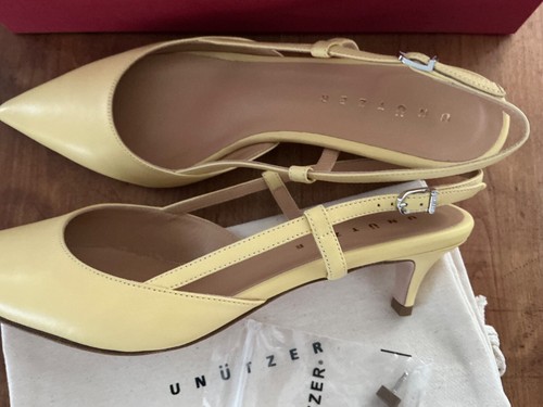 Unützer Kittenheels Slingback Pump 9317 Spitze Nappa Lime NP495€ - Bild 7 von 13