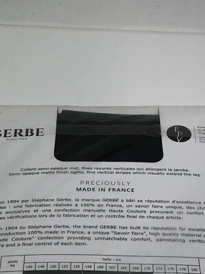 Collants Femme GERBE Essentiel Taille 2 - Noir, Semi-opaque, Matière Polyamide, Neuf Avec étiquettes