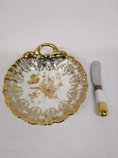 Beurrier Porcelaine De Limoges Avec Couteau