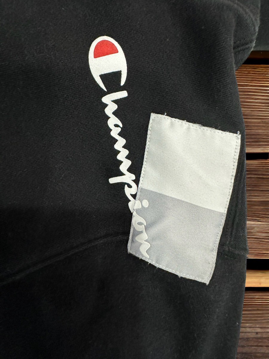 Champion 1919 Rare Men's Hoodie Pullover Thick, Graphic Black Size