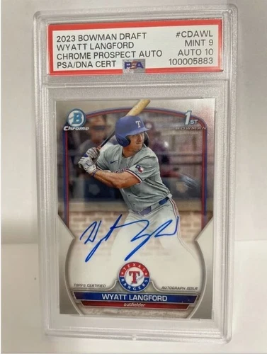 2023 Bowman Draft - Chrome Prospect Autographs Wyatt Langford #CDA-WL (AU, RC)