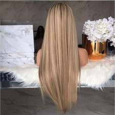 Wig Medium Length Straight Hair Chemical Fiber Headgear Long Hair