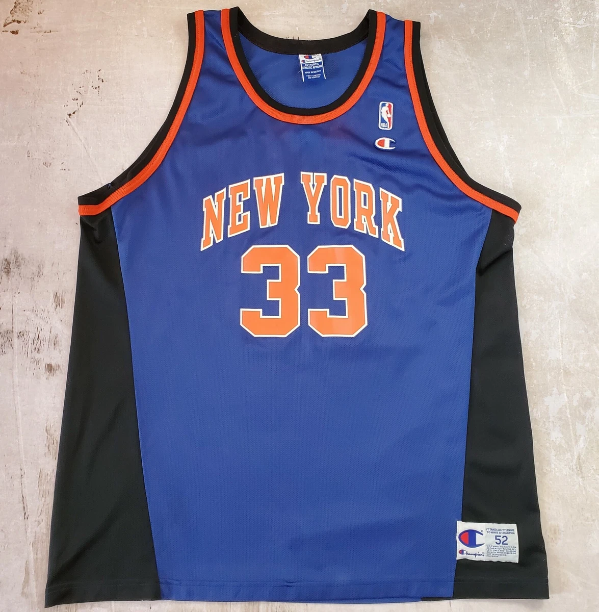 Vintage 90s Champion NEW YORK KNICKS PATRICK EWING Replica JERSEY NBA (size  52)