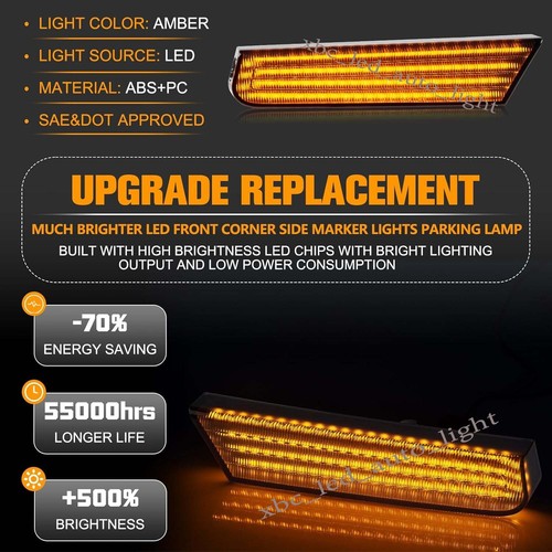 2PCS Smoked Lens Amber LED Front Park Side Marker Lights For 02-04 Nissan Xterra - Picture 5 of 7