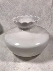 HUGE VINTAGE MILK GLASS STUDENT OIL LAMP SHADE 10 “ FITTER RUFFLED TOP