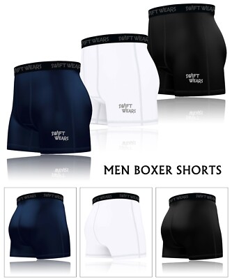 Mens Compression Trunk Shorts Boxer Comfort Fit Underwear 3 Packs 2