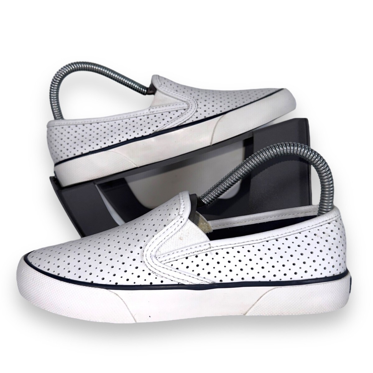 Sperry Top-Sider Pier Side Leather Slip-on Shoes White STS80176