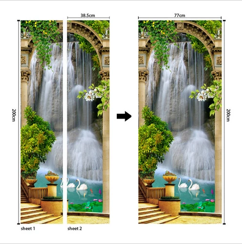 3D Wall Art Eiffel Scenery Door Sticker Decal Self-adhesive Wrap Mural Decor DIY - Picture 8 of 10