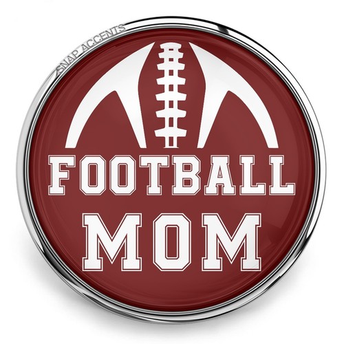 Choose Color | Football Mom Snap Jewelry Ginger Charm 18MM Team Sports Button - Picture 11 of 21