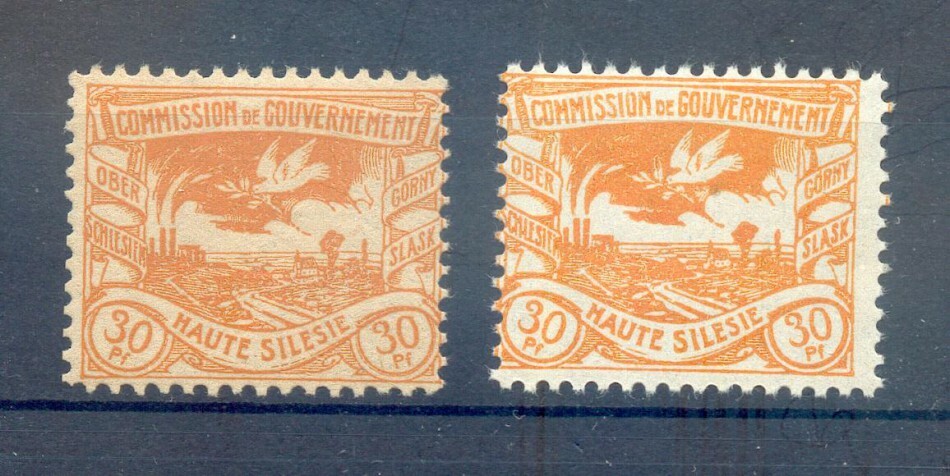 Upper Silesia 20a+b Both Colors** MNH Mint Never Hinged 8EUR (71245)