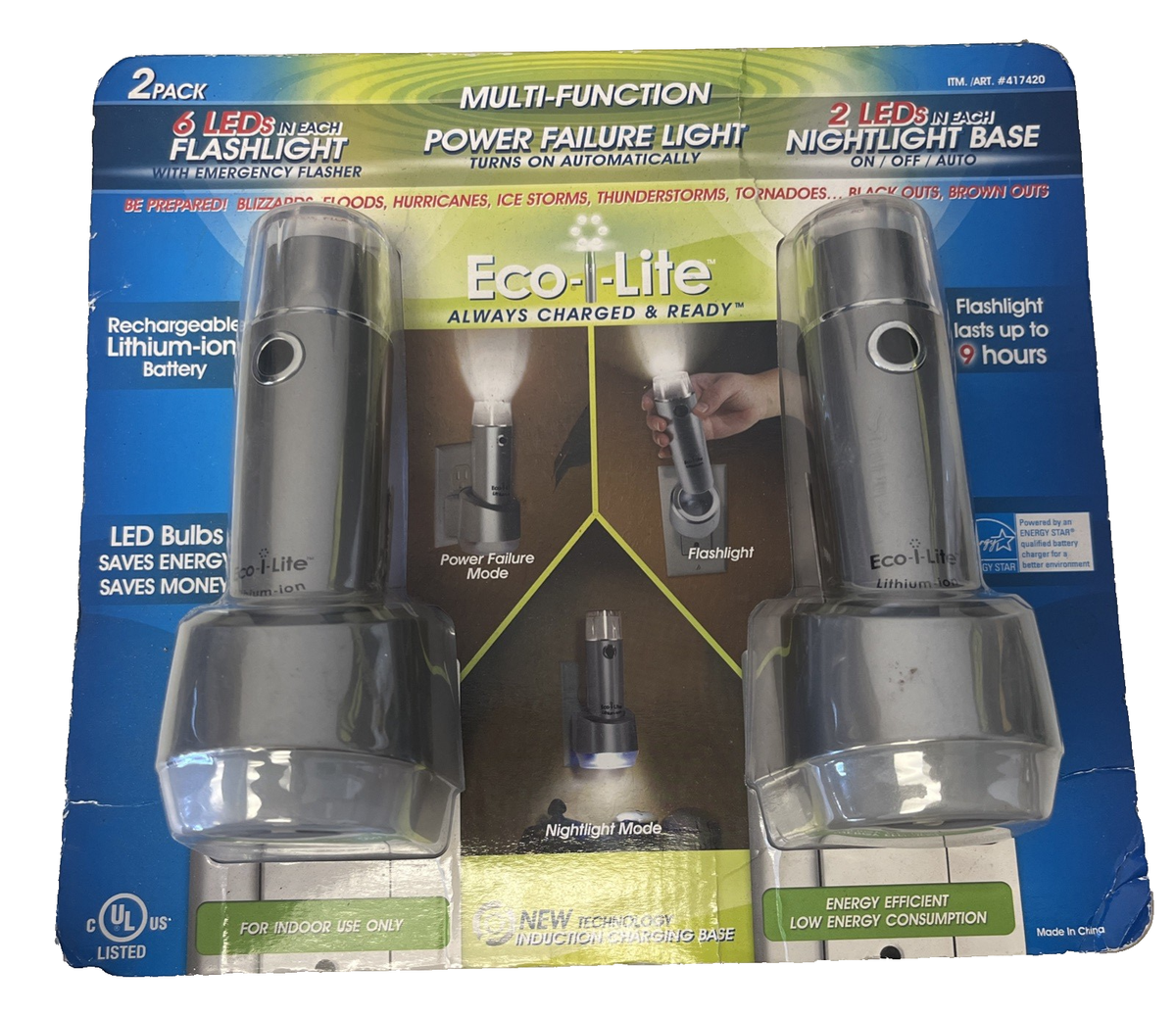 Eco-i-Lite Multi-Function Power Failure/FlashLight 2 Pack - 417420