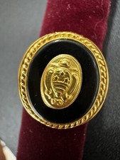 real gold ring with Onyx size 6 for woman 18 k 6.2 grams / 3.9 dwt