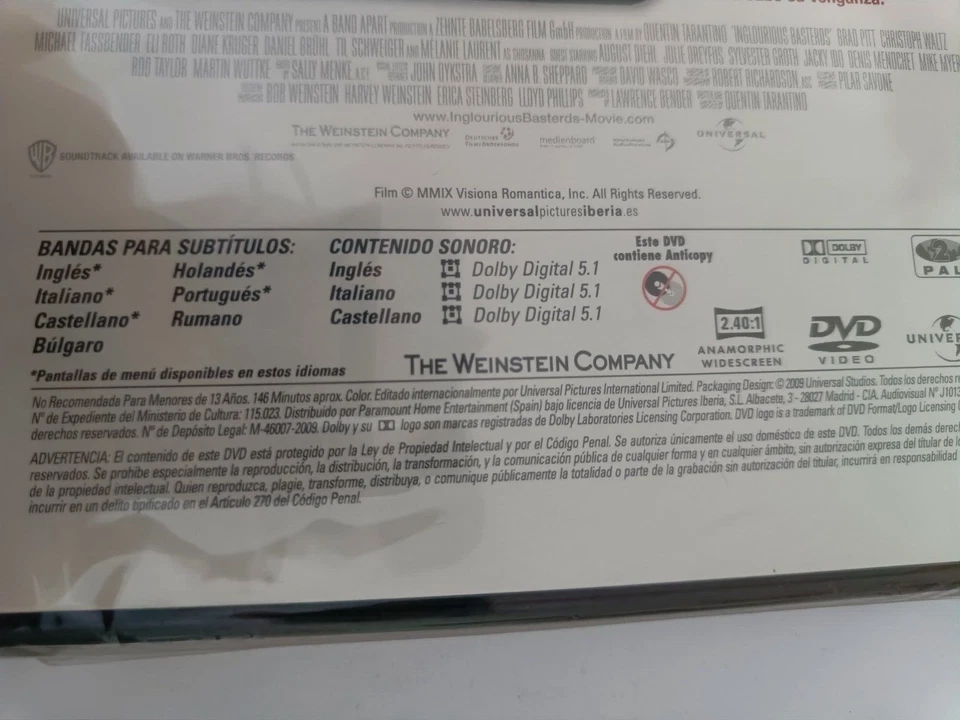 Malditos Bastardos DVD Edición Española Nuevo Precintado - Imagen 3 de 4
