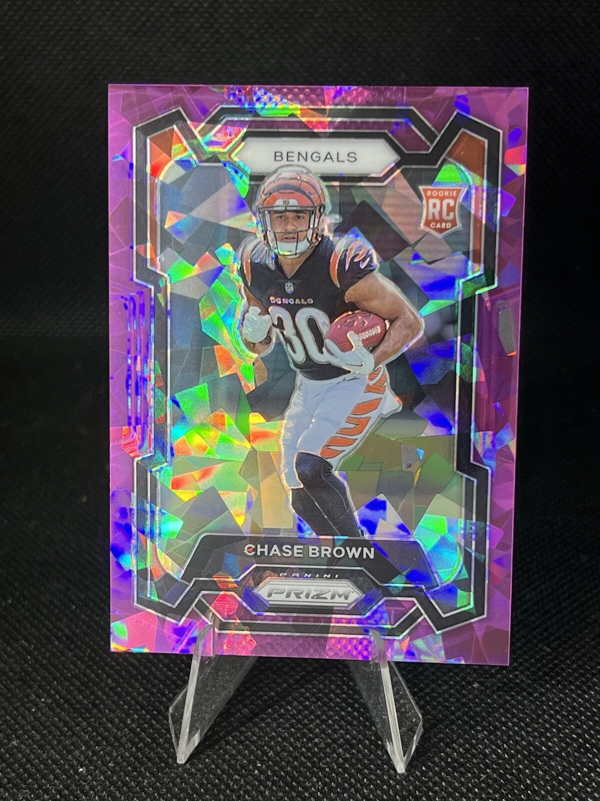 2023 Panini Prizm Chase Brown Purple Cracked Ice Rookie Card RC /225 #318