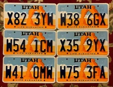 UTAH COLORFUL ARCH GRAPHIC LICENSE PLATE MOAB NATIONAL PARK RANDOM NUMBER ARCHES