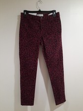 Social Standard by Sanctuary Skinny Ankle Jeans Red Leopard Animal Print Size 4