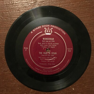 Antira's Dance Wunderbar Rain in Spain Stage Door Production 33 rpm 7''