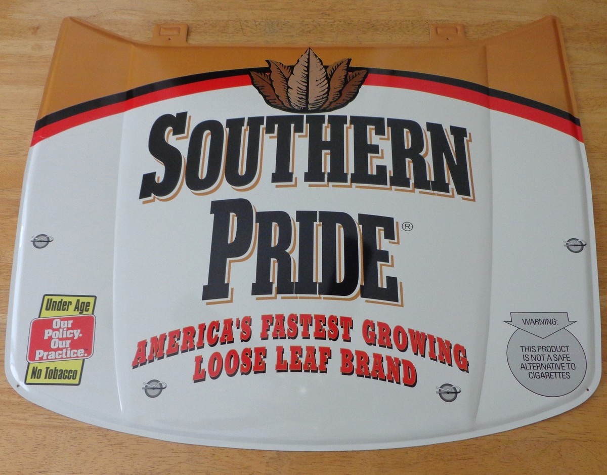 pride in tobacco sign Southern Pride Loose Leaf Chewing Tobacco Car Hood Shape Large Metal Tin  Sign