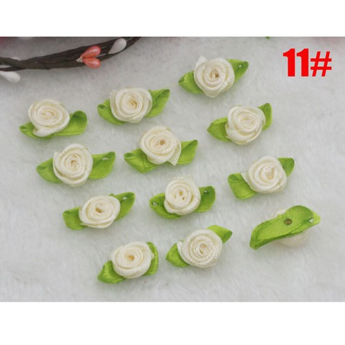 100/1000PCS Mini Satin Ribbon Flower For DIY Craft Wedding Card Dress Decor - Picture 23 of 28
