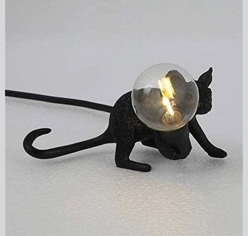 Mouse Table Lamp,Modern Cute LED Resin Animal Rat Table Lamp Night Light Bedroom - Picture 4 of 4