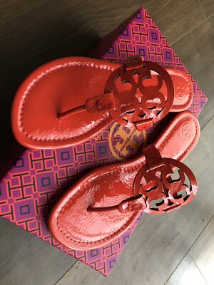 ON SALE New Tory Burch Miller Size 8 Samba Patent Leather Sandals