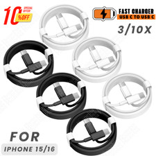 3/10X USB C to USB C Cable PD Fast Charge For iPhone 15 Plus 16 Pro Max iPad Lot